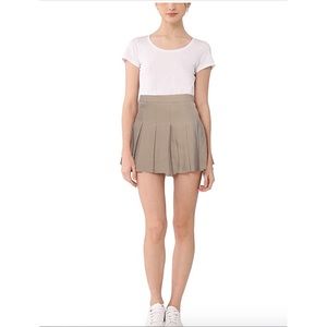 Khaki pleated skirt